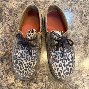 Twisted X Leopard Print Lace-Up Loafers size 8